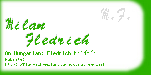 milan fledrich business card